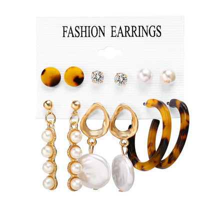 17KM Vintage Tassel Acrylic Earrings for Women Bohemian Earrings Set Big Dangle Drop Earring 2020 Brincos Female Jewelry