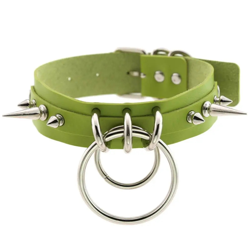 KMVEXO Punk Spike Metal Collar Girls Leather Harness Choker Necklace for Women Party Club Chockers Gothic Jewelry Harajuku 2019