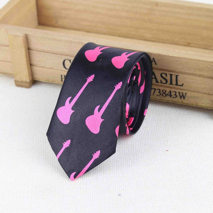 Men's Fashion Neckties Helloween Festival Christmas Tie Soft Designer  Character Necktie Music Score Piano Guitar