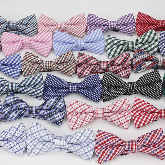 36Colors Brand Plaid Kid Bowtie Cotton Children Bowties Baby Kid Classical Pet Dog Cat Striped Butterfly Child Bow Tie