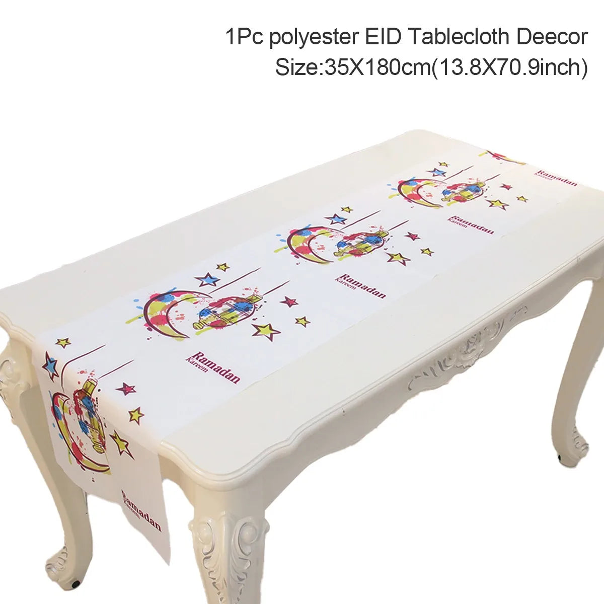 Ramadan Decor Table Runner EID Mubarak Decoration 2024 for Home Tablecloth Ramadan Kareem Islamic Muslim Party Eid Al Adha