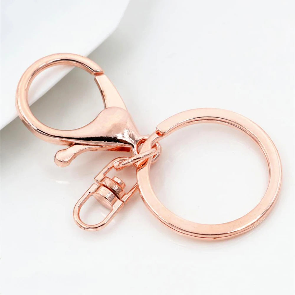 5pcs/Lot 30mm Key Ring Long 70mm Popular Classic 11 Colors Plated Lobster Clasp Key Hook Chain Jewelry Making for Keychain