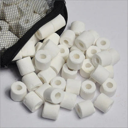 Aquarium Filter Media Activated Carbon Ceramic Rings Fish Tank Bio Balls Clean Water Filter Material Aquarium Accessories