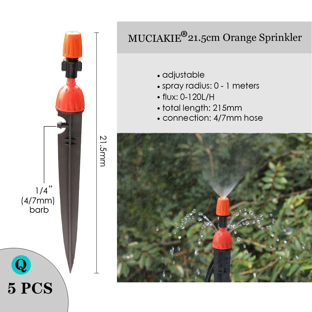 MUCIAKIE Variety Style Adjustable Irrigation Sprinkler Garden Emitters Stake Dripper Micro Spray Rotating Nozzle Watering Arrow