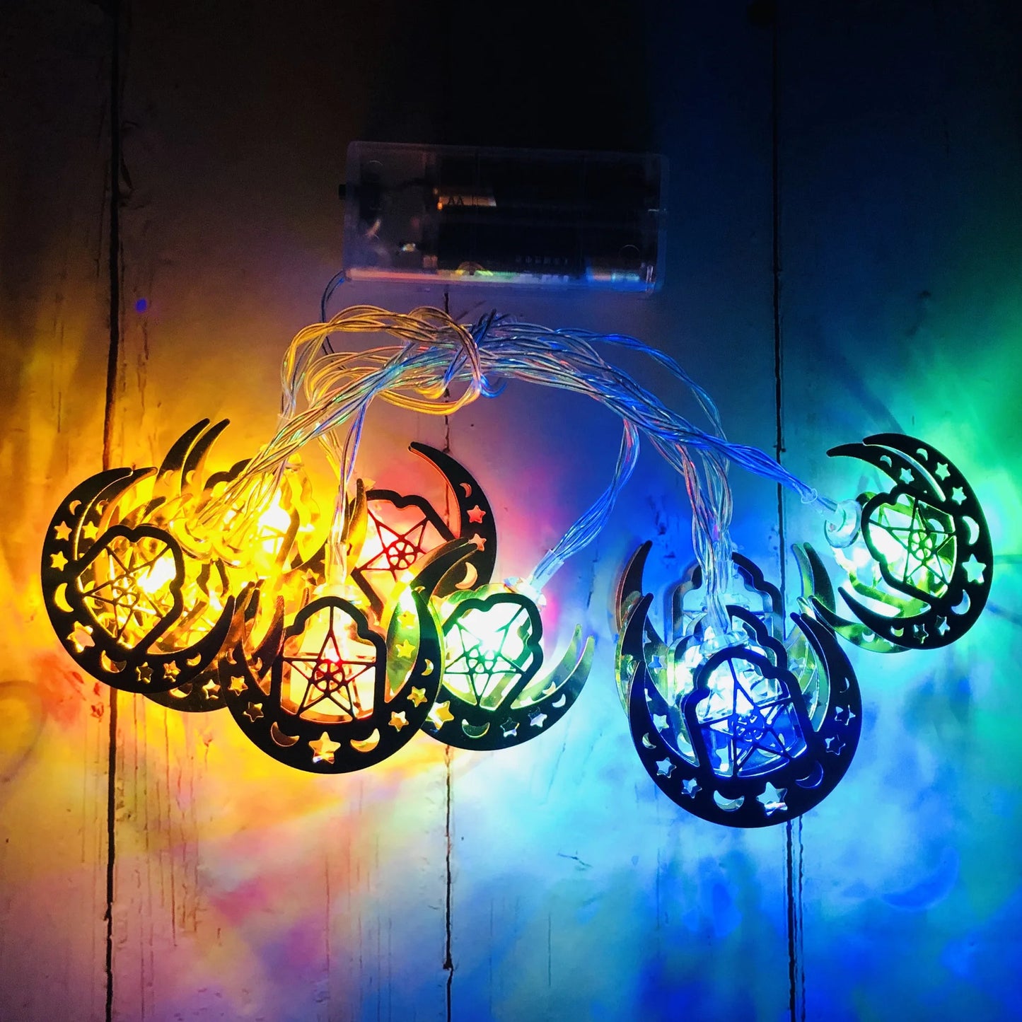 Ramadan Decoration Plastic Lantern Led String Lights Ramadan Kareem Decor Eid Mubarak Al-Fitr Eid Festival Party Supplies