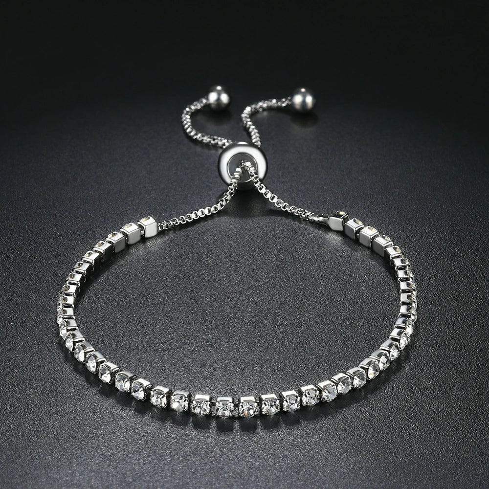 ZHOUYANG Tennis Bracelet for Women Luxury Style 4 Color 4 Claws Mosaic Cubic Zirconia Silver Color Jewelry