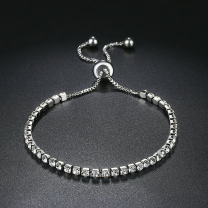 ZHOUYANG Tennis Bracelet for Women Luxury Style 4 Color 4 Claws Mosaic Cubic Zirconia Silver Color Jewelry