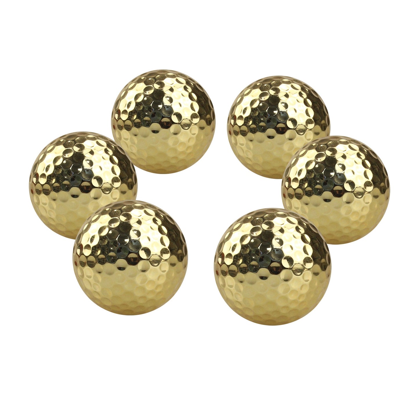 CRESTGOLF 6 Pcs Two Layer Golden Golf Balls Golf Practice Balls Training Two Pieces Balls