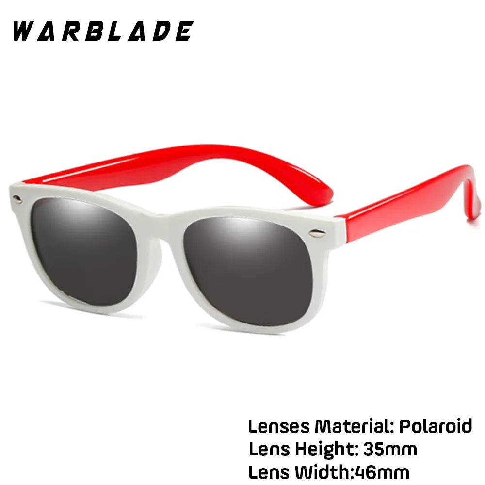 WarBlade Fashion Kids Sunglasses Children Polarized Sun Glasses Boys Girls Glasses Silicone Safety Baby Shades UV400 Eyewear