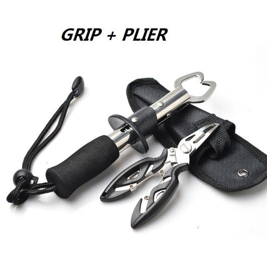 BODECIN Cutter Plier Scissor Fish Gripper Plier Set Nipper Pincer Snip Fishing Lure Lipgrip Accessory Tool Clip Grabber Trigger