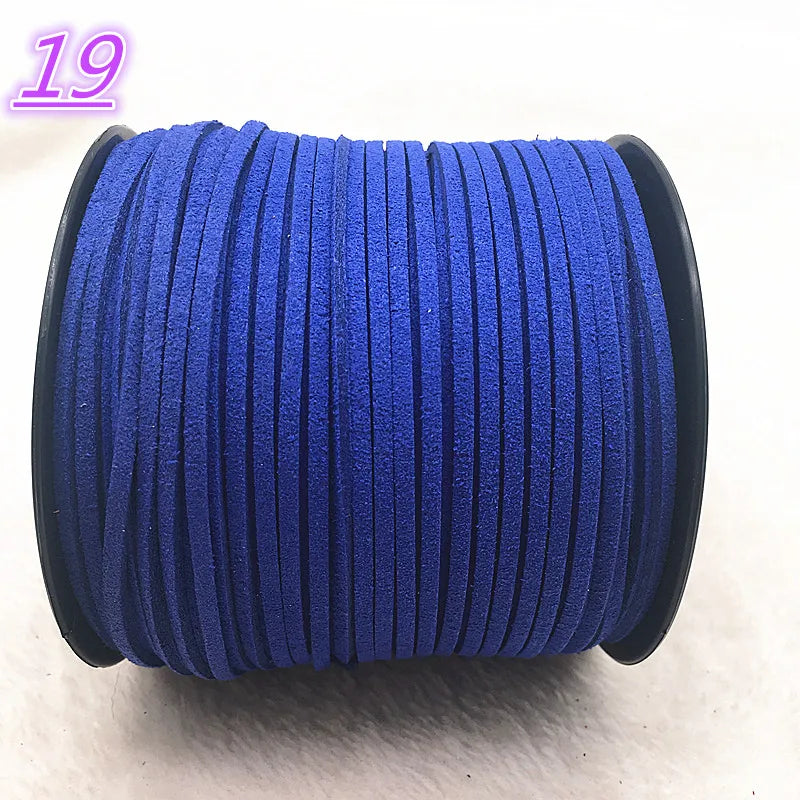 NEW 5yards/Lot 3mm Double Sided Suede Braided Cord Korean Velvet Leather Handmade Beading Bracelet Jewelry String