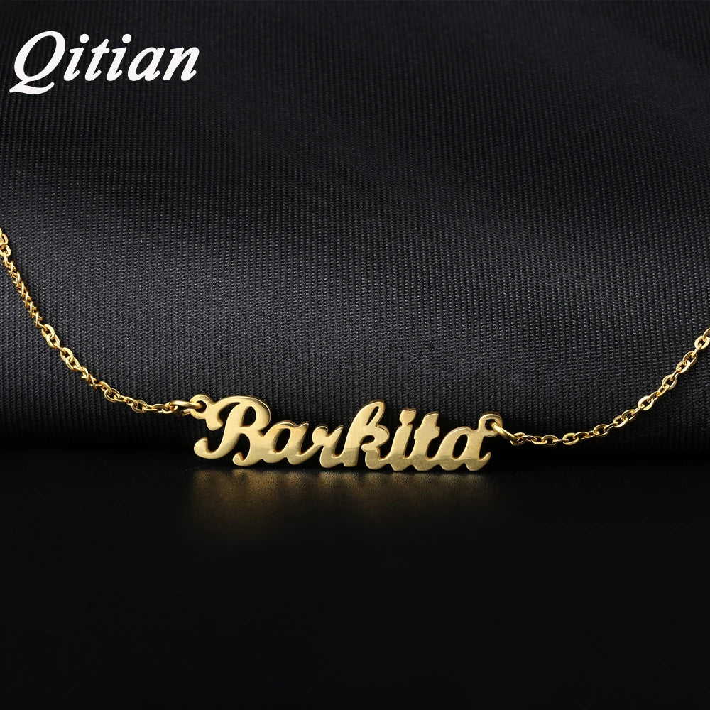 Personalized Name Necklace Gold Stainless Steel Name Necklace Customized Name Necklaces,Custom Pendant, Charm Women Jewelry