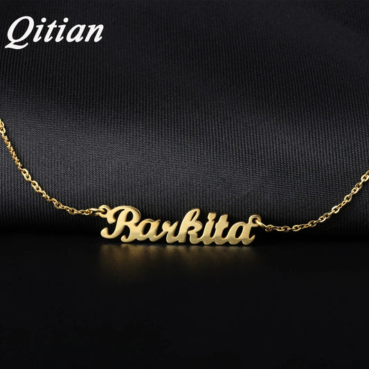 Personalized Name Necklace Gold Stainless Steel Name Necklace Customized Name Necklaces,Custom Pendant, Charm Women Jewelry