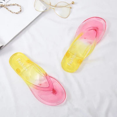 LCIZRONG Cartoon 13 Styles Women Jelly Flip Flops 36-41 Size Beach Flat Slippers Fashion Fruit Transparent Animal Creative Shoes