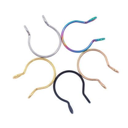 1-5pcs Steel 20G Dainty Faux Nose Rings Fake Septum Rings Hoop Nostril Piercing Fake Clip on Nose Rings Oreja Piercings Jewelry