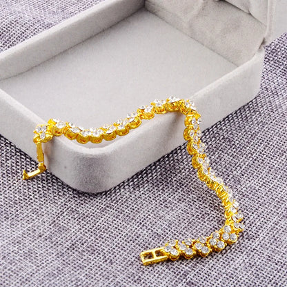 Women Silver Color Rose Gold Bracelet for Female Pulseras Crystal Heart Charm Bracelet Women Bridal Wedding Fine Jewelry
