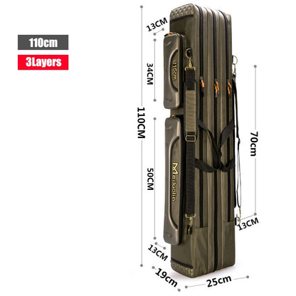 80cm 110cm 120cm Thick Oxford Fishing Bags Foldable Fishing Rod Fishing Pole Tools Storage Bag Large Capacity Pesca Bag XA114G