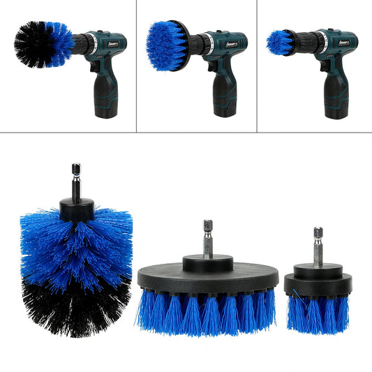 3pcs/Set Car Cleaning Tool Auto Detailing Cleaning Hard Bristle Car Auto Care Car Brush Drill Scrubber Brush Kit