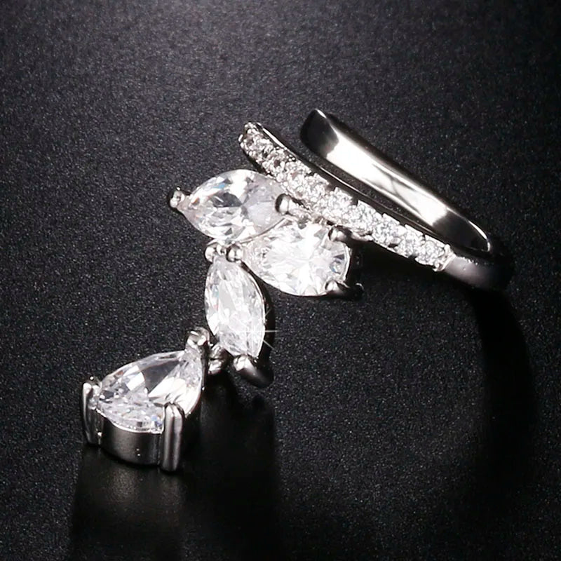 Fashion Drop Water Clip Earrings Jewelry Zirconia Crystal Jackets Jewelry Cuff Earrings for Women Boucle d'Oreille Aros AE230
