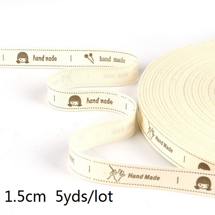 5yards Cartoon Printed Cotton Ribbons Hairbows Christmas Decoration for Home Gif