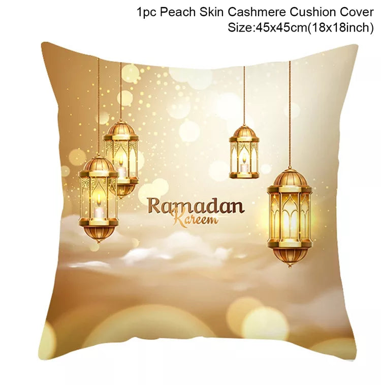 EID Mubarak Cushion Cover Ramadan Decoration for Home Ramadan Kareem Mubarak Muslim Islamic Party Supplies EID Pillowcase