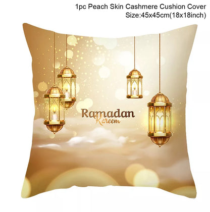 EID Mubarak Cushion Cover Ramadan Decoration for Home Ramadan Kareem Mubarak Muslim Islamic Party Supplies EID Pillowcase