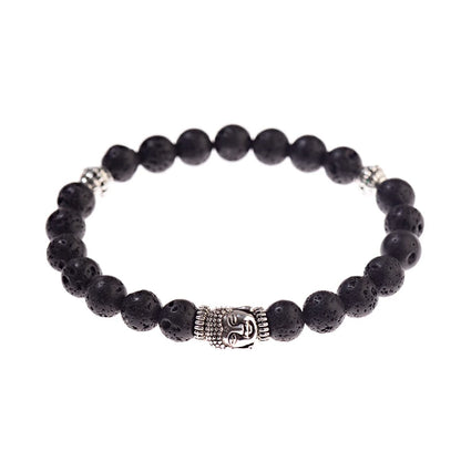 Buddhism Yoga Balance Bracelet Men Bileklik Black Matte Natural Stone Beads Bracelet for Women Braclet Jewelry AB216