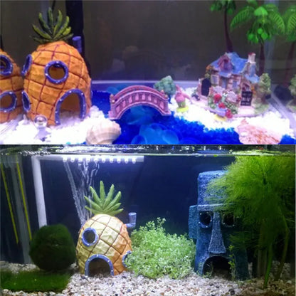 Aquarium Decoration Landscape Vivid Cute Pineapple Simulations Decoration for Aquarium Fish Tank Underwater Decoration