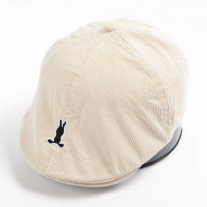Cute Kids Striped Beret Boys Girls Solid Baseball Cap Cotton Beret Hat Children Peaked Caps
