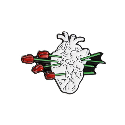 19style Anatomical Heart Enamel Pins Medical Anatomy Brooch Heart Neurology Pins for Doctor and Nurse Lapel Pin Bags Badge