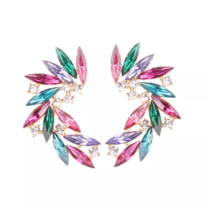 LUBOV Shining Rhinestone Wings Stud Earrings Acrylic Crystal Stone Women Piercing Earrings Trendy Wedding Jewelry Christmas