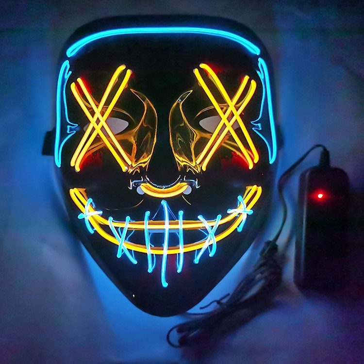 2022 Halloween Mask LED Light Up Mask Scary Mask for Festival Cosplay Halloween Costume Masquerade Parties,Carnival