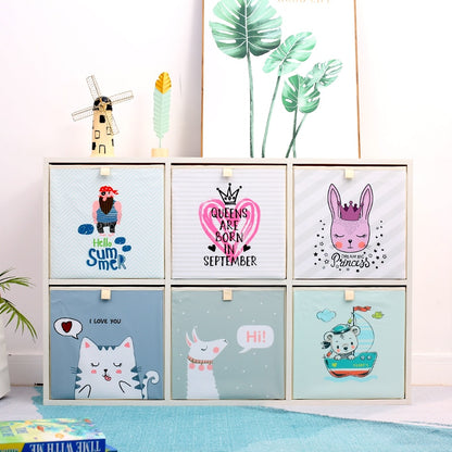 2020 Cartoon Toy Storage Box  Folding Storage Bins Wardrobe Drawer Organizer Clothes Storage Basket Kids Toys Organizer