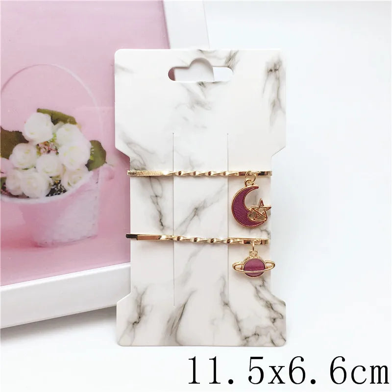 100pcs Multi-Style Hair Clip Cards Hair Accessories Jewelry Display Card Fashion Hair Clip Packaging Vintage Classic Card