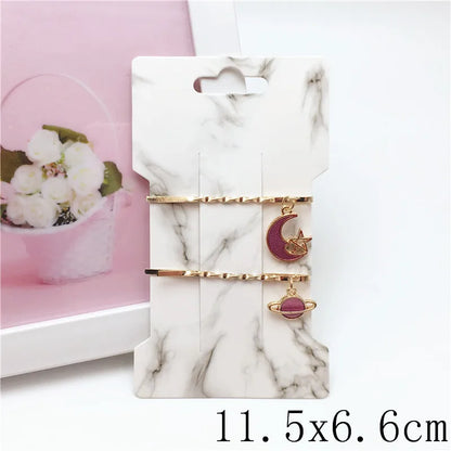 100pcs Multi-Style Hair Clip Cards Hair Accessories Jewelry Display Card Fashion Hair Clip Packaging Vintage Classic Card