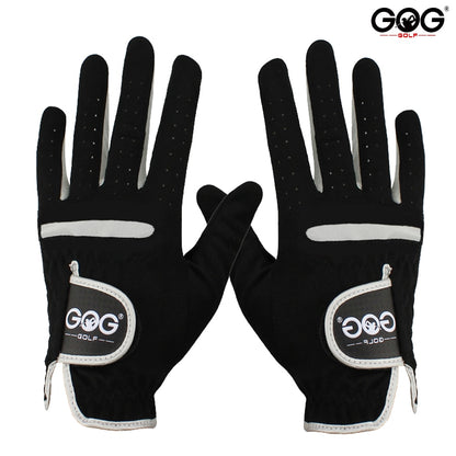 GOG Golf Gloves for Men Black Soft Fabric Breathable Outdoor Sports Golf Ball Gl