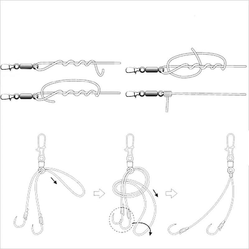 50pcs/1box 2# to 14# Fishing Connector Rolling Swivel Fish Pin Bearing Stainless Steel Snap Hook Lure Tackle Goods for Fishing