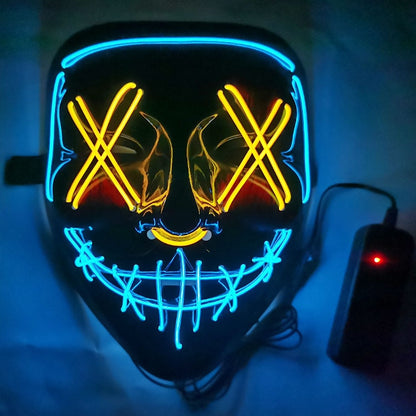 2022 Halloween Mask LED Light Up Mask Scary Mask for Festival Cosplay Halloween Costume Masquerade Parties,Carnival