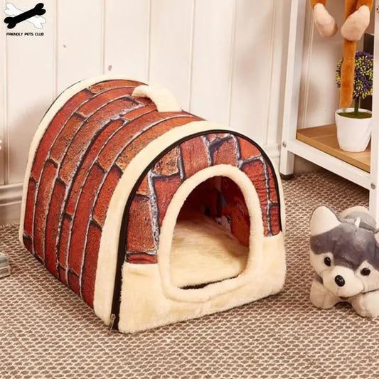 Large Pet Dog Bed Cat House Cave Comfortable Print Stars Kennel Mat for Pet Puppy Winter Summer Foldable Cat Bed Pet Supply