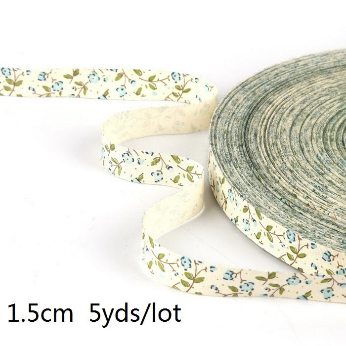 5yards Cartoon Printed Cotton Ribbons Hairbows Christmas Decoration for Home Gif