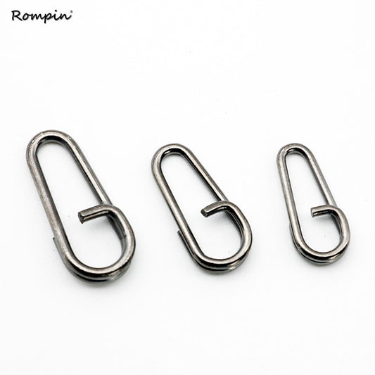Rompin 50pcs/Lot Snap Swivel Bent Head Oval Split Rings 16mm 18mm 21mm Lure Fishing Tackle Steel Fishing Lures Split