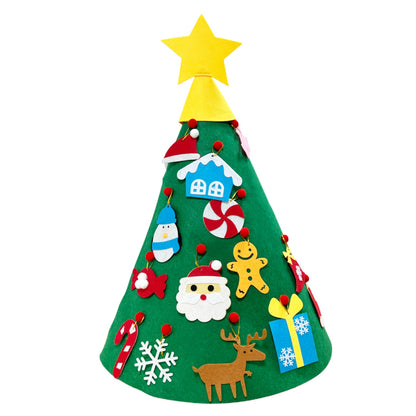 DIY Felt Christmas Tree Christmas Decoration for Home Navidad 2022 New Year Christmas Ornaments Santa Claus Xmas Kids