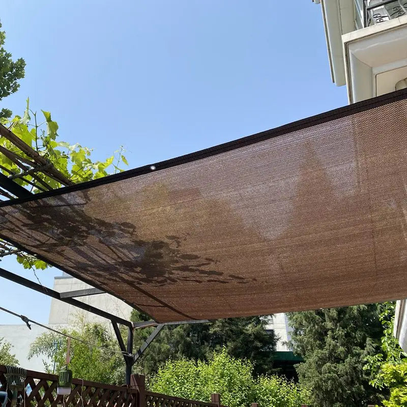 Thicken 180GSM Anti-Uv HDPE Coffee Brown Sunshade Net Garden Plant Cover Sun Shade Sails Balcony Terrace Safety Privacy Screen