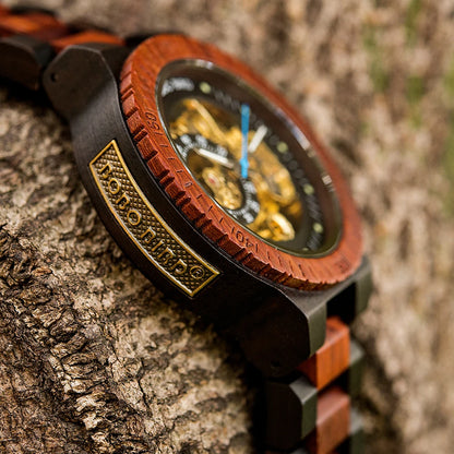 BOBO BIRD Wood Mechanical Watch Men Relogio Masculino Big Mens Watches Top Brand Luxury Timepieces Erkek Kol Saati
