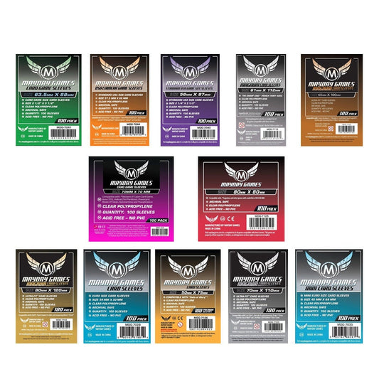 100 Sleeves Board Games MAYDAY Card Game Sleeve Protector Protective Clear Cards Sleeves