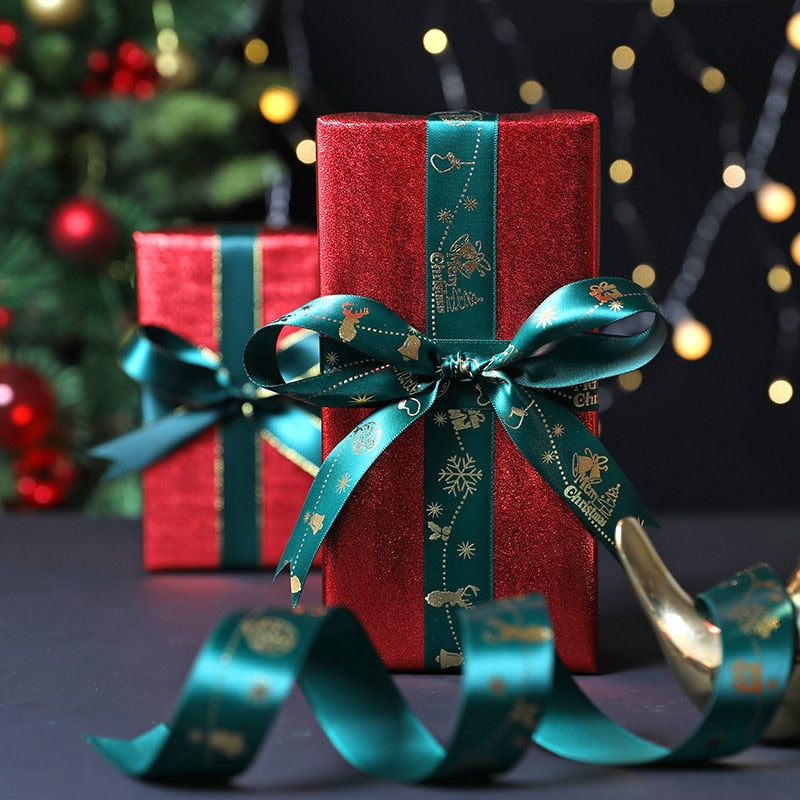 5yards 1inch 25mm Christmas Ribbon Printed Christmas Polyester Ribbon for Handmade Design Christmas Decoration DIY