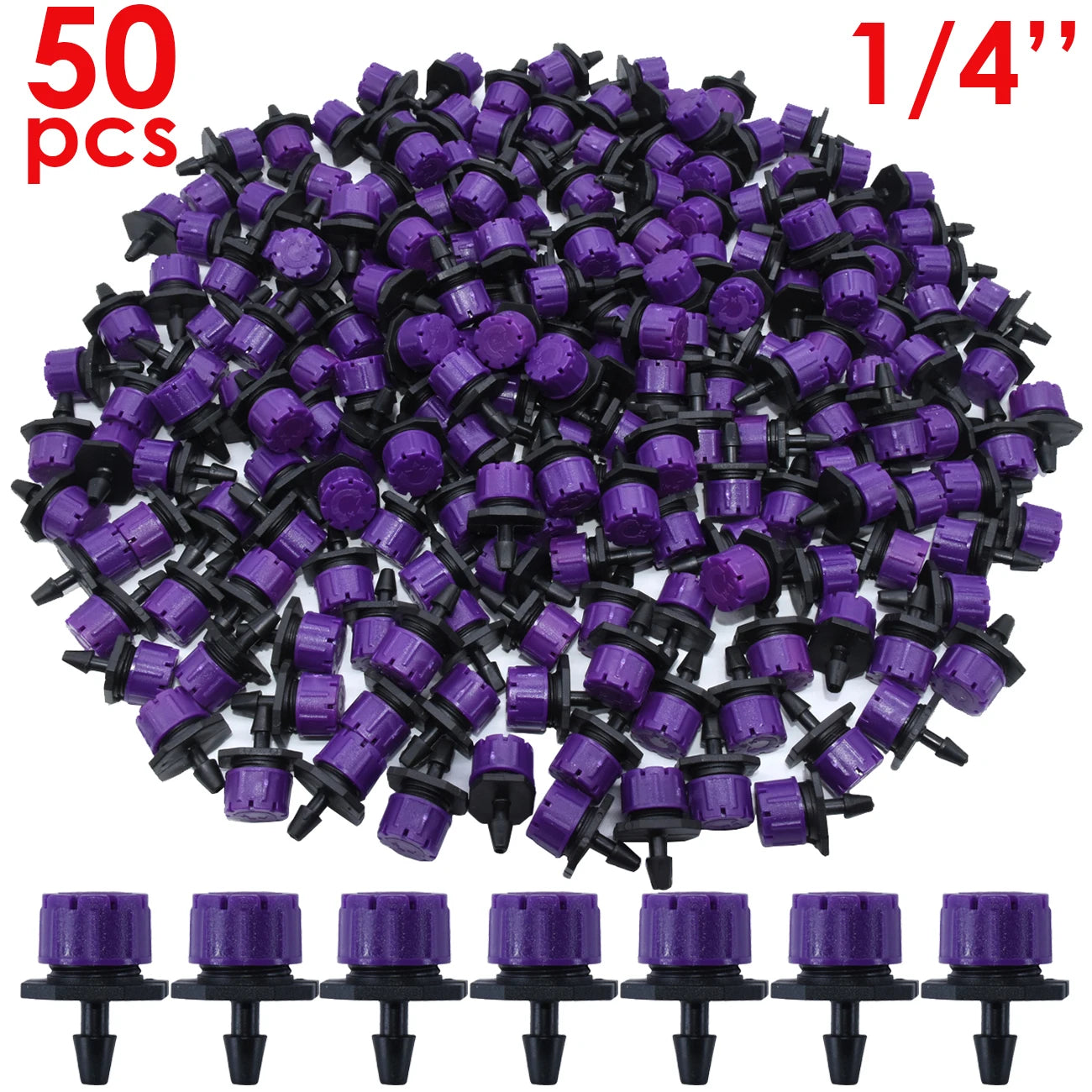 30-500pcs Adjustable 1/4 Irrigation Misting Dripper Sprinkler Emitter Micro Drip Garden Watering Tool Balcony Yard Greenhouse