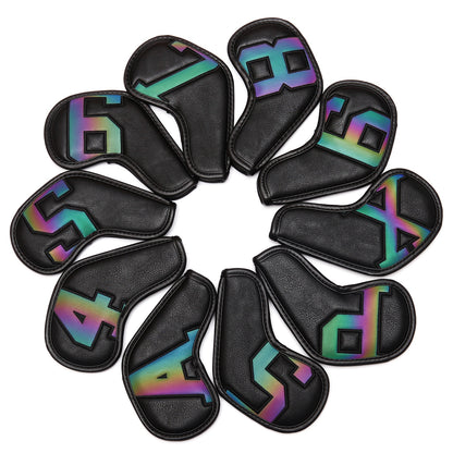 Siranlive Golf Iron Head Covers 9pcs/10pcs (4~9,P ,A ,S，X )  Simple Style Waterproof PU Leather