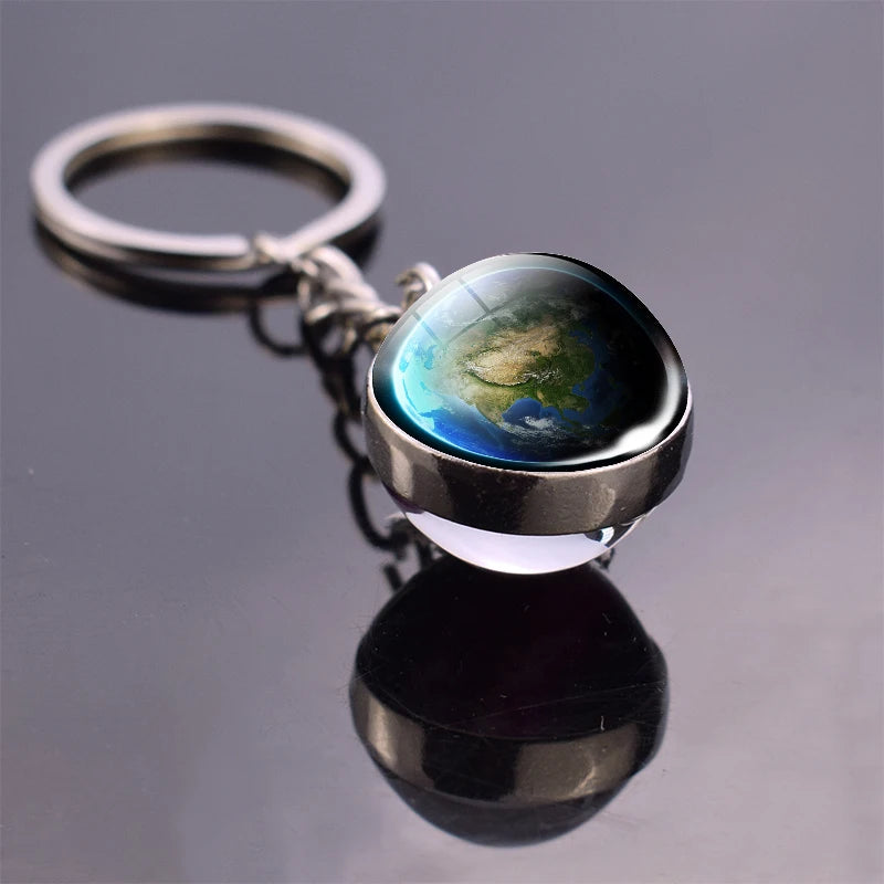 Vintage World Map Keychain Globe Earth Pendant Key Chain Americas Europe Australia Map Keychain Keyfob Christmas