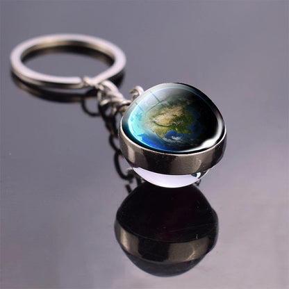 Vintage World Map Keychain Globe Earth Pendant Key Chain Americas Europe Australia Map Keychain Keyfob Christmas